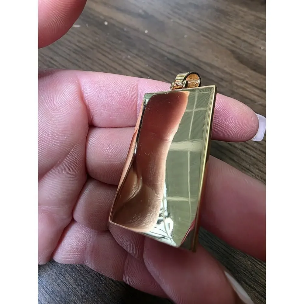 Picture Locket Pendant Necklace Engraved‎ Square Cooper